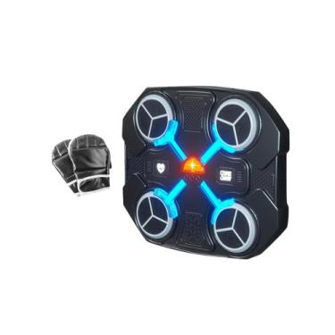Imagem de Máquina Boxe Alvo Musical Bluetooth Eletrônico Com Luva - Preto - Gené
