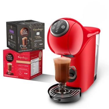 Imagem de Kit Cafeteira de Cápsulas Dolce Gusto Genio S Plus Vermelha com Bebidas Kopenhagen 220V