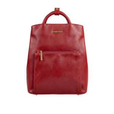 Imagem de Mochila slim couro liso Lavínia - Andrea Vinci, Vermelho