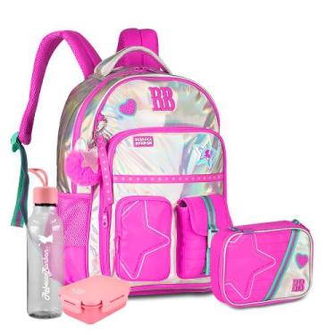 Imagem de Kit Mochila Estojo Rebecca Bonbon Holográfica Squeeze Brinde, RB 27020