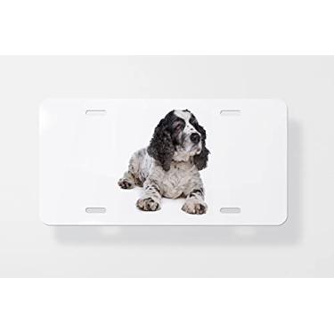 Imagem de Capa para placa de licença English Cocker Spaniel 3 – Capa para placa de carro – Capa para placa de carro 15 x 30 cm