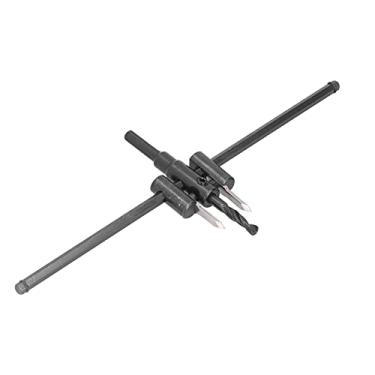 Imagem de Cortador de furo circular ajustável, serra de broca de madeira precisa com design de lâmina dupla para carpintaria para aberturas de placa de plástico para furadeiras manuais verticais(30-300 MM)