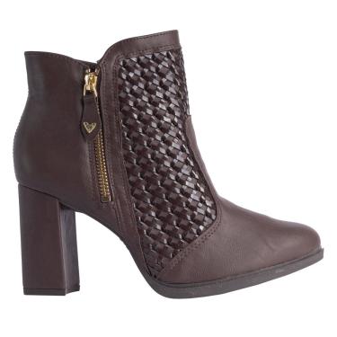 Imagem de Bota Feminina Mississipi Cano Curto com Tressê Marrom - 39