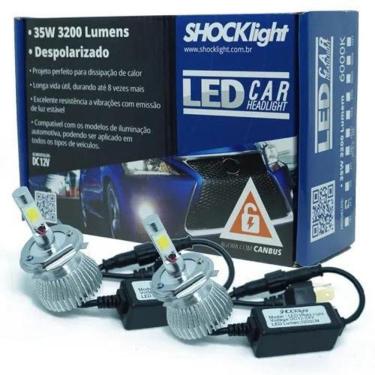 Imagem de Par Lampada Super Led Shocklight H4 12V 35W 6000K