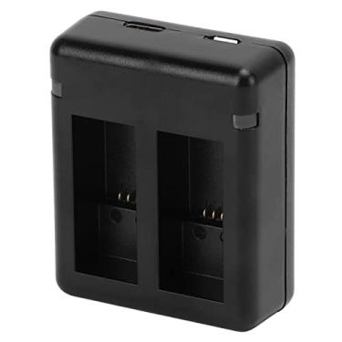 Imagem de Carregador de bateria com câmera dupla, carregador de bateria com câmera de ação dupla USB para Hero 10 9 preto, com luz indicadora e cabo de dados