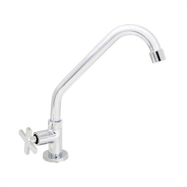 Imagem de Torneira Cozinha Mesa Bica Móvel Cromado C29 Arejador Fixo