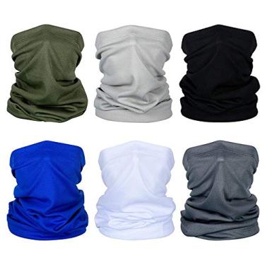 Imagem de Kiboule 6 peças bandanas multifuncionais lenços elásticos faixa de cabeça protetor facial protetor de cabeça protetor solar para exterior