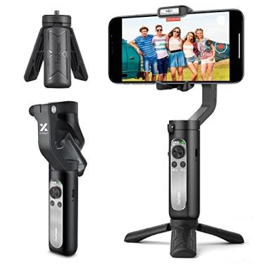 Imagem de Estabilizador de suspensão de 3 eixos para smartphone, 0,5 lbs leve dobrável para celular com abertura automática Dolly-Zoom Time-lapse, Gimbal portátil para iPhone 11 Pro Max/11/Xs