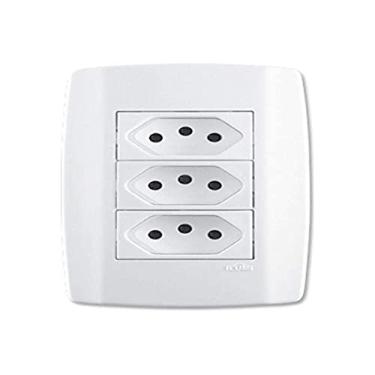 Imagem de Tomada Tripla 10A Monobloco Slim - Ilumi