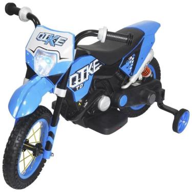 Imagem de Mini Moto Elétrica Infantil Cross Azul Bw083az