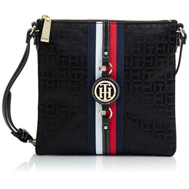 Imagem de Tommy Hilfiger Bolsa tiracolo feminina Jaden Plus, Tonal preto, One Size, Bolsa transversal Jaden Plus
