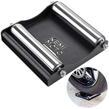 Imagem de KEMIMOTO Suporte de limpeza de roda de motocicleta Suporte de rolo de roda portátil para estacionamento para limpeza de pneus
