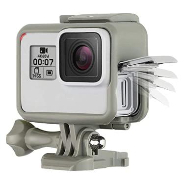 Imagem de SOONSUN Capa de montagem de moldura para câmera GoPro Hero 3 3+ 4 Hero5 Hero6, New Frame for Hero 5/6/7/2018 - Gray