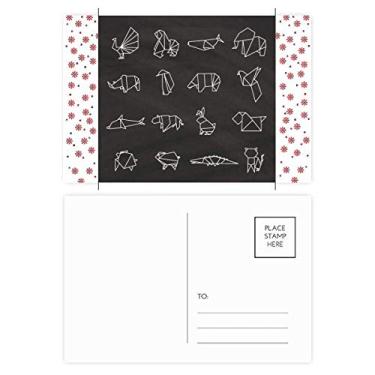 Imagem de Origami abstrato animal forma geométrica Natal flor de Natal cartão postal de bênção postal