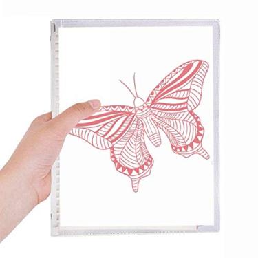Imagem de Caderno de papagaio de borboleta rosa diário de folhas soltas recarregáveis