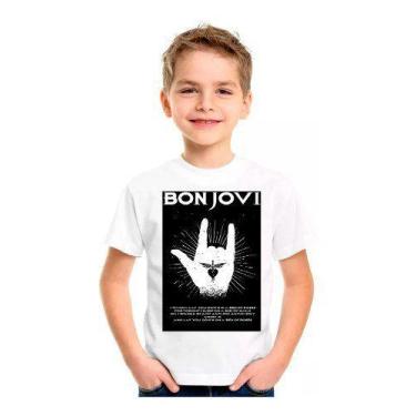 Imagem de Camiseta Bon Jovi Banda Rock Camisa Adulto Infantil - Vetor Camisaria