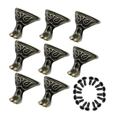 Imagem de 8 peças Caixa de Música Retrô Caixa de Madeira Caixa de Presente Decoração Pés Perna Protetor de Canto Hardware (D Latão Antigo 3 x 2,7 cm)