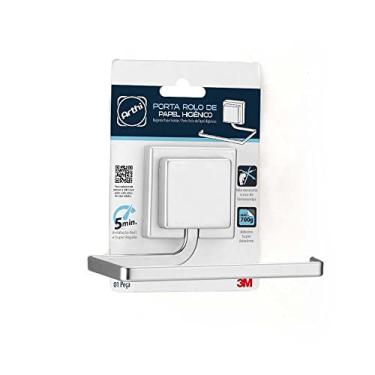Imagem de Papeleira 3M Arthi | Design Moderno e Prático | Fita Autocolante 3M para Instalação | Ideal para Banheiro e Lavabo | Feita em Aço Durável | Acabamento Cromo Fosco Antiferrugem