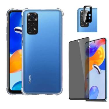 Imagem de Capa Capinha Para Redmi Note 11s + Película 3D Privacidade Anti Spy + Película de Câmera - (Hard Glass Store)