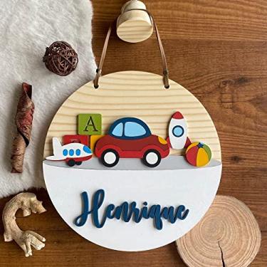 Imagem de Porta Maternidade - Flâmula Brinquedos Avião Foguete Bola Carro Espaço