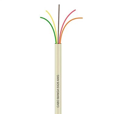 Imagem de Cabo Manga 5x26 AWG - sem Blindagem Bege - 50 Metros