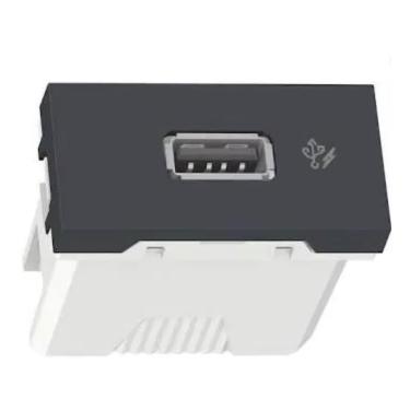 Imagem de Módulo Tomada Carregador USB 2.0 1A 127/220Vca Grafite Orion Cód. S70547094 – Schneider