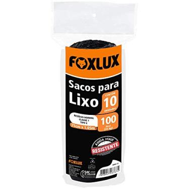 Imagem de Foxlux Saco para Lixo 100 Litros 75cm x 105cm Preto 10 Unidades Embalagem Rolo