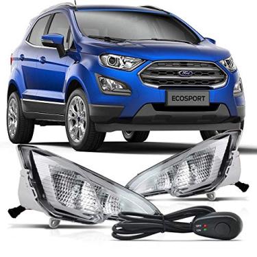 Imagem de Kit Farol de Milha Completo Compatível Com Ecosport 2017 18 19 Auxiliar Neblina