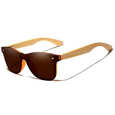 Imagem de Óculos de Sol Artesanal com Lentes Polarizadas Design de Madeira Banned 1976 Moda Casual (C3)