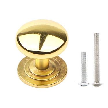 Imagem de Conjunto de 6 puxadores de armário redondos modernos para gaveta de cozinha da Pxyelec, puxador de guarda-roupa para móveis, dourado, orifício único