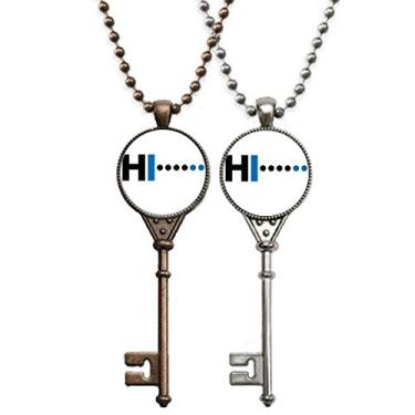 Imagem de OFFbb-USA Colar Morse Code Hello Dot Line Expression Key Necklace Pendant Jewelry