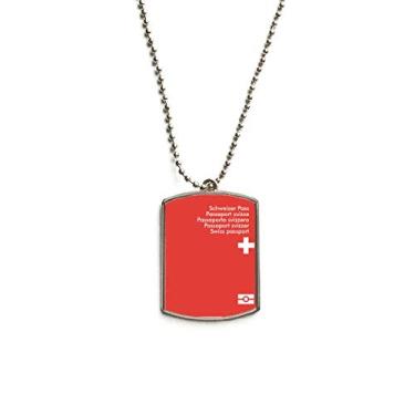 Imagem de DIYthinker Colar com pingente de identificação de cachorro de aço inoxidável com bandeira exclusiva da Suíça