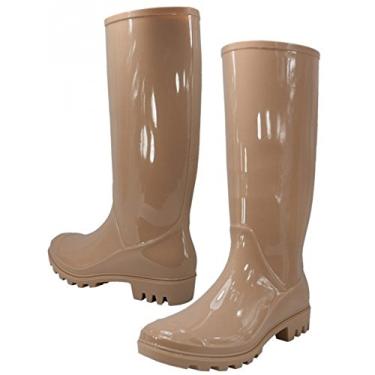 Imagem de Botas de chuva femininas elegantes botas de borracha impermeáveis para mulheres, Nude., 10