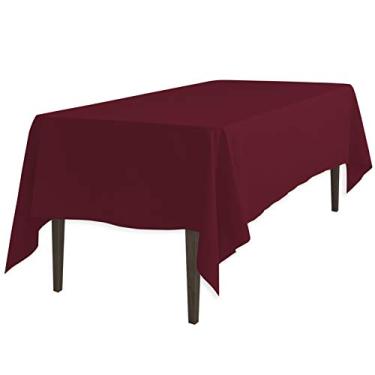 Imagem de LinenTablecloth Toalha de mesa quadrada de poliéster de 200 cm vinho
