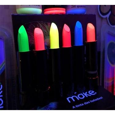 Imagem de Batom Neon Brilha Maquiagem Fluorescente 5 Opções de Cores (Azul)