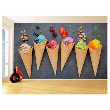 Imagem de Papel De Parede 3D Alimentos Sorveteria Sorvete 3,5M Al387