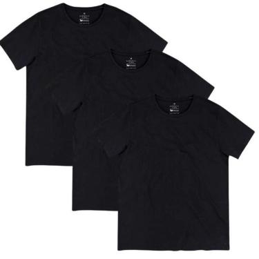 Imagem de Kit Camisetas Básicas Hering Manga Curta Masculina 3 Peças-Masculino