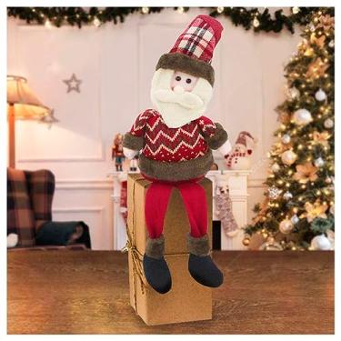 Imagem de Boneco De Natal Papai Noel Sentado Perna Mole Em Tecido 56cm