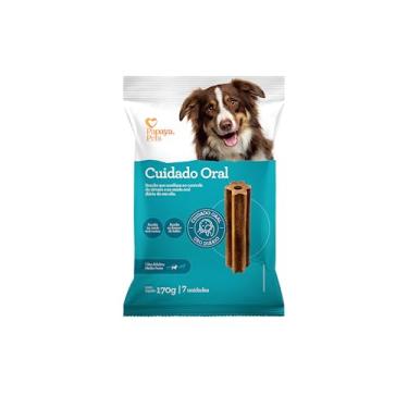Imagem de Papaya Pets Snack Cuidado Oral para Cães 170 g Porte M Sabor Frango
