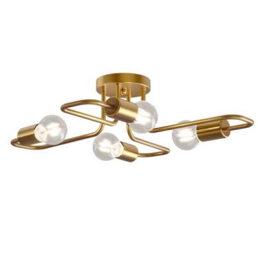 Imagem de Home-Neat Pendente Lustre Moderno Sputnik E27 4 Lâmpadas Luminaria de teto Cobre (4 Lâmpadas)