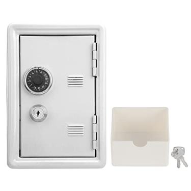 Imagem de Caixa De Dinheiro Com Fechadura Com Chave, Mini Cofre Portátil, Caixa De Dinheiro Com Fechadura De Aço E Suprimentos Para Presentes De Inovação De Metal, Joias à Prova D'água, Segurança(branco)
