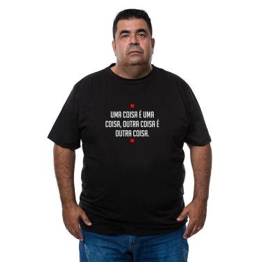 Imagem de Camiseta Plus Size Masculina Algodao Frase Engraçada Manga Curta Com Abridor De Garrafas Integrado