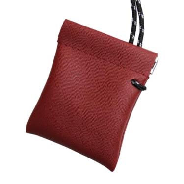 Imagem de menolana Pendurado pescoço bolsa fone de ouvido bolsa de transporte bolsa de armazenamento saco de viagem fone de ouvido para acampamento ao ar livre, Vermelho