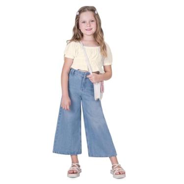 Imagem de Conjunto Infantil Blusa Com Calça Jeans Trick Nick Bege 14