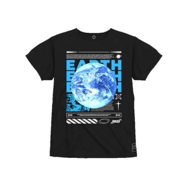 Imagem de Camiseta Infantil Estampada Algodão Premium Earth Terra Preto 10