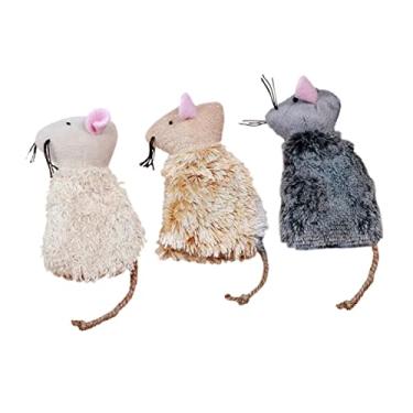 Imagem de DOITOOL Brinquedos de erva de gato de pelúcia para gatos: 3 peças de brinquedos interativos de canguru simulado para gatos internos exercício - brinquedos de gato de pelúcia para gatos adultos