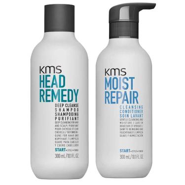 Imagem de Conjunto de shampoo e condicionador KMS Head Remedy Deep Cleanse & Moi