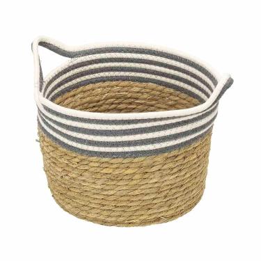 Imagem de Cesto Patay Natural Cinza e Branco – 28cm