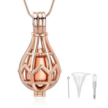 Imagem de Lembrança a céu aberto urna em forma de lágrima medalhão cinzas colar memorial joias de cremação joias funerárias suporte de cinzas, Aço inoxidável, Sem Pedra Preciosa