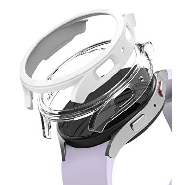 Imagem de Ringke Capa fina [antiamarelamento/pacote com 2] compatível com Samsung Galaxy Watch 5 de 40 mm para capa transparente minimalista e resistente + cor extra para mulheres, homens - transparente +